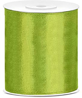 DaLoKu Satinband 6/12/25/38/50/100mm x 25m Geschenkband Schleifenband, Größe: 100mm x 25m, Farbe: Grün