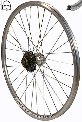 Redondo 27,5 Zoll Hinterrad Laufrad Felge QR Silber Disc + 7 Fach Kranz