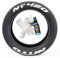 Tire Stickers Nitto NT420 – permanentes Selbstklebe-Set für Reifen mit Kleber und 57 g Ausbesserungsreiniger, 48-53 cm (19-21 Zoll) Räder, 2,5 cm (1,00 Zoll), Weiß, 4 Stück