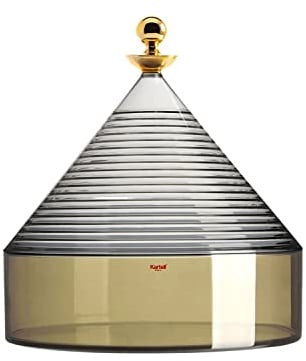 Kartell Trullo Contenitore, termoplastica tecnopolimerica, Fume/Verde, H27 x Ø 25 cm