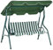 Outsunny 3 Seater Canopy Swing Chair Outdoor Garden Bench with Adjustable Canopy and Metal Frame - Green Stripes