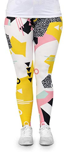 cosey - Neon Line Leggings - knallige Farben- in verschiedenen Leuchtend bunten Designs (Einheitsgröße) (Pop Neo-Geo)