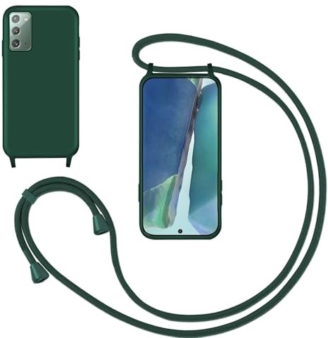 GoodcAcy Silikon Handykette Handyhülle für Samsung Galaxy Note 20,Smartphone Necklace Hülle mit Band Schutzhülle mit Kette zum umhängen Halskette Flüssig Silikon Case für Samsung Galaxy Note 20,Grün