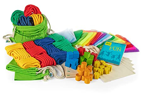 Erzi 44324 Teamspiel-Set Fun, für Kinder | Freizeit, Sport und Therapie, Fördert die Teambildung und Geschicklichkeit