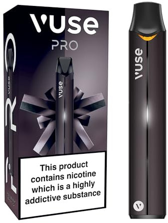 Vuse Pro Vape Kit, Slim Design, Fast Charging, Splash-Resistant, Reusable, Rechargeable & Refillable Vape, Compatible With Vuse Epod 2 Pods (Sold Separately), Black