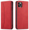 OKZone Kompatibel mit iPhone 11 Pro Max (6,5 Zoll) Hülle, Magnet Leder Tasche Handyhülle, Kartenfächer Schutzhülle, [Premium PU Leder] Flip Klappbare Stoßfeste Magnetische Standfunktion (Rot)