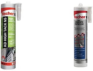 Fischer KD High Tack Sigillante Adesivo ad Altissima Presa Iniziale, Bianco, 290 ml, 545171 & Dec Cemento Espresso