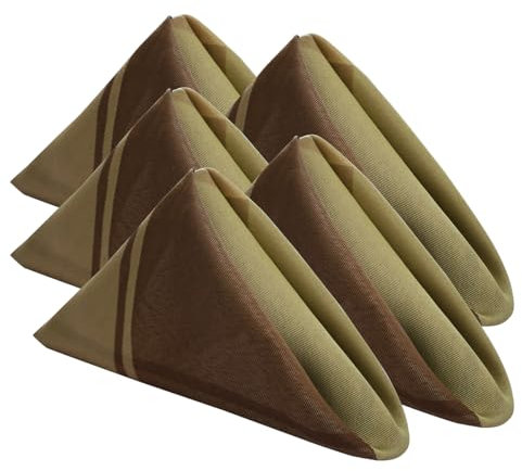 SASTYBALE Quadratische Servietten, 50,8 x 50,8 cm, 4 Stück, weich, kariert, für Abendessen, Hochzeit, Party und Urlaub (quadratisch 50,8 x 50,8 cm, 4 Stück, Taupe)