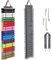 QUMENEY Vinyl Roll Aufbewahrungs mit 48 Vinyl Halter Geschenkpapier Aufbewahrung Craft Roll Halter Geschenk Wrap Organizer Vinyl Halter Geschenkpapier Aufbewahrung Tür Schrank Hängend (Grau)