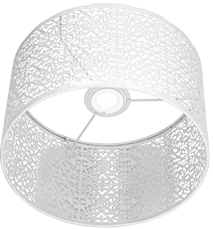Lampenschirm, Eisen Kleiner Lampenschirm für Tischlampe und Stehleuchte E27 E14 Universal Lampenschirm aus Metall (Weiss)