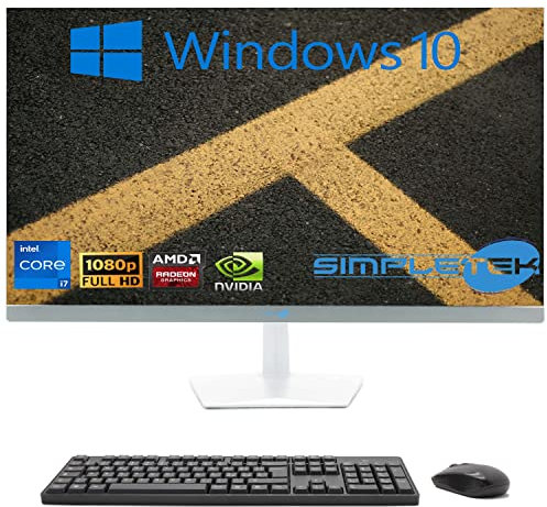 SIMPLETEK - All-in-One 27 Display Curved Windows 10 | Core i7 12°Gen | Grafikkarte RX550 4GB | 32GB DDR4 SSD 2TB | Arbeit, Gaming