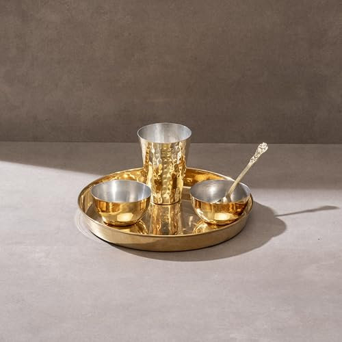 P-TAL Vajilla Thali de latón (5 piezas)