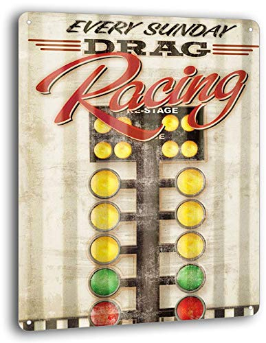 Metall-Blechschilder Drag Racing Wellpappe Pub Bar Poster Kaffee Bier Shop Man Cave Home Wanddekoration 30,5 x 40,6 cm