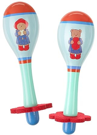 Paddington Bear Spielzeug Holz Maracas, Baby Rassel Set – Musikinstrumente für 1 Jahr, Kleinkinder Junge Mädchen – Holz Musikspielzeug, Montessori Kleinkind Spielzeug – Paddington Bear Geschenke von