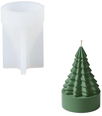 Boowan Nicole Mini Weihnachtsbaum Kerzen Formen Mit Zubehör,Kerzenformen Zum Gießen Silikon,Silikonform für Die Kerzenherstellung für DIY (LZ0612+A0262)
