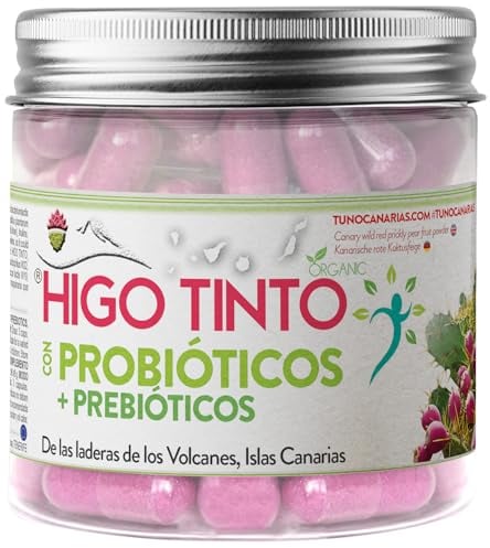 Probióticos y Prebióticos – Suplemento Natural para Flora Intestinal, Microbiota y Defensas – Fórmula avanzada – MEGAFLORA EVO9 Con HIGO TINTO de Tuno Canarias Certificación ecológica