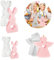 ATJTYSX 3D Osterhase Silikonform Kerzenhalter, Gießform Engel Silikon Kerzenform, Ostern Hase Silikonform, Ostern Hase Backform, DIY Hasenform for Gips, Sojawachs Kerzen, Handwerk (3 Stück)