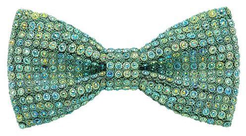 HOULIFE Strass-Fliegen für Herren Diamant-Fliege vorgebunden Pailletten-Fliege verstellbare Kristallfliegen für Hochzeit Party Bankett, Grün