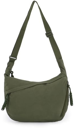 Fecialy Borsa a mezzaluna per donne uomini Hobo Nylon Crossbody Bag Borsa a tracolla multitasche Borsa Moon a tracolla Borsa a fagottino