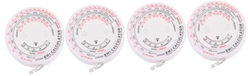 ARTIBETTER 4 Stück bmi Maß body measure tape Körpermaß Tape Taillenumfang Messband Gesundheitsmaß Taillenmaß einziehbar gewichtsverlust Körpermaß bmi rechner pp Weiß