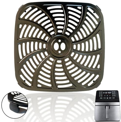 QLRGNE 8QT Air Fryer Grill Pan for Gourmia GAF858 8 Quart Digital Air Fryers, Upgraded Air Fryer Grill Crisper Plate Tray Rack Insert Grate Grid Shelf for Gourmia Air fryer, Nonstick, Dishwasher Safe