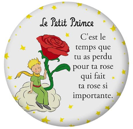 KIUB Magnete decorativo Il piccolo principe con una grande rosa (55 mm)