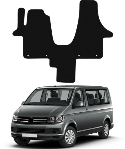 Auto Fußmatten Ersatz für VW T5 Multivan Bus Caravalle 2 Sitzer 2003-2015, Premium Fussmatten Sitz Vorn Classic Schwarz Auto Teppiche Passform