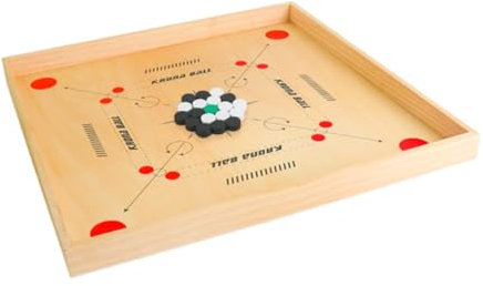 TTETTZ Carrom Brett Set, 45,7 X 45,7 cm, Lustige Herausforderung, Hartholzkanten für Kinder