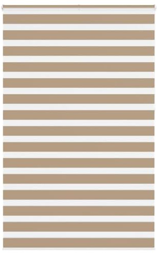 vidaxl zebra roller blind - sand brown 150x230 cm - polyester fabric shutters with chain hoist - adjustable light control & versatile mounting for living room/bedroom/office