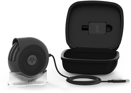 Vornado PEBL PAK Portable Desk Fan with Carry Case, USB Fan, Magnetic Base, Adjustable Airflow, Personal Spot-Cooling, 2 Speed Settings, Included Wall Adapter, Perfect as Home, Office, or Travel Fan