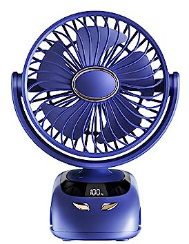 Banaone USB Ventilador con Clip, Mini Ventilador de Clip Pórtatil con 6000 mAh Batería Recargable con LED para la Oficina, Hogar,Viajar, acampar, Cochecito de Bebé