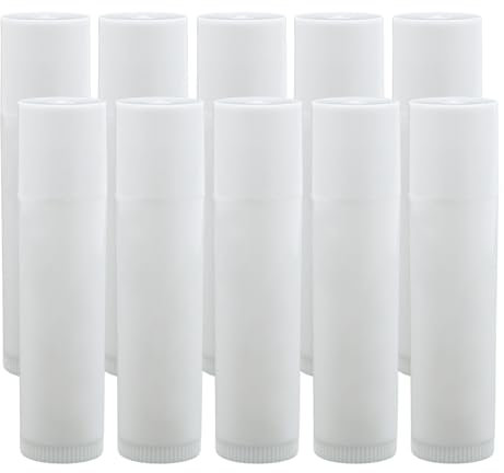 10 Stück Lippenstifthülsen Leer, Leer Lippenstift Lippenstifthülsen Selbst Befüllen Leer Lippenpflegestift mit Kappen DIY Lip Balm Rohre Container(5g)