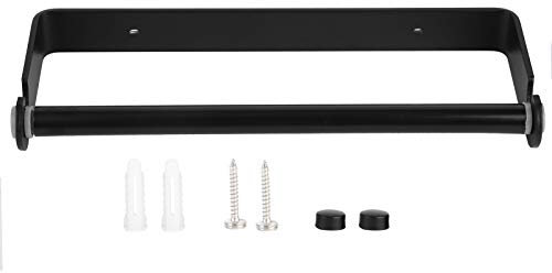 Papierhandtuchhalter Plastikfolie Halte Kuuleyn Wandmontierte Küche Plastikfolie Film Papierhandtuchpapierpapierrolle Spender Halter (Black 32cm)