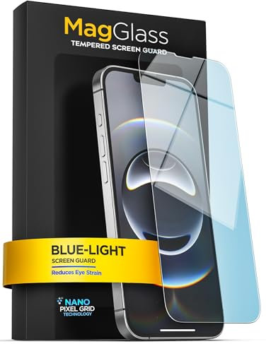 magglass Blue-Light Blocking Screen Protector for iPhone 16e Tempered Glass with Bluelight Filter (Easy Applicator Included)
