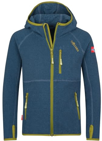Trollkids Sandefjord Fleecejacke Madeira Blue/Pear Green, Gr 128