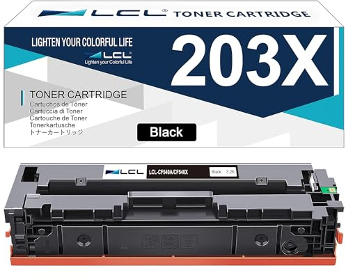 LCL CF540X Schwarz Tonerkartusche kompatibel für HP 203A 203X CF540A CF540X | kompatibel für HP Color LaserJet Pro M254dw M254dn M254nw MFP M281fdw M281fdn M281cdw M280nw (1er-Pack)