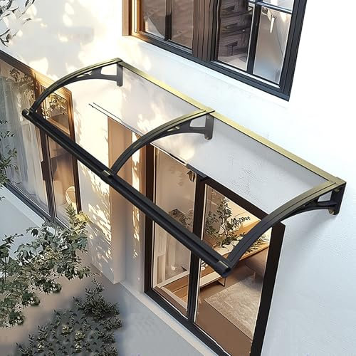 Auvent Pour Porte D'entrée, Marquise En Polycarbonate Pour Fenêtre De Balcon Avec Support En Aluminium, Auvent Avec Grande Gouttière, Pour Maison, Balcon, Fenêtres, Garage(W60xL100cm/23.6x39.4in)