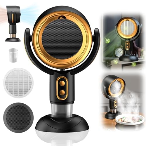 Vartegas Tragbare Mini Dunstabzugshaube Desktop Rauchabzug Mit 2 Geschwindigkeiten 2400mAh Akku Und Abnehmbarem Filter Für Indoor BBQ Hot Pot (A)