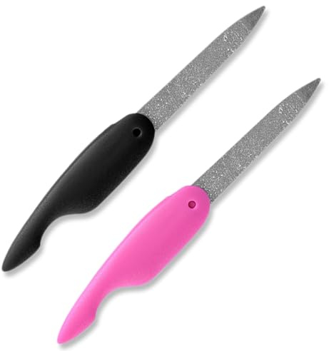SGERUFZ 2 pièces Lime à Ongles Pliable Grande Lime à Ongles Outils de Nail Art Lime Métallique Polissage Ongles Lime Double Face Professionnelle