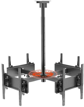 YXZQLOZ 4 Sided Ceiling TV Mount Bracket - TV Wall Mount, 360 Degree Rotating Telescopic TV Lift, Height Adjustment TV Mount, 4-Way Moving Flat/Curved Screen Bracket