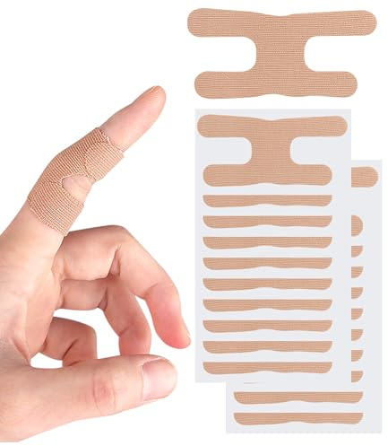 Sonnorel Fingertape,20 Stück Finger Tape Sport Verstellbare Fingerstütze,Fingerbandage für Gebrochene, Verstauchte,Arthritis, Sehnenentzündung und Geschwollene Finger,Hautfarbe