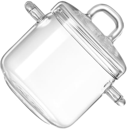 Mobestech Clear Glass Simmer Pot with Tightfitting Lid Heat Resistant Stovetop Saucepan for Stews Soups Pasta Easy-Clean Transparent Cooking Pot for Small Kitchens and Outdoor Use