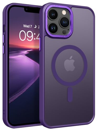 GaoBao für iPhone 13 Pro Hülle, Handyhülle iPhone 13 Pro [Kompatibel mit MagSafe] Durchscheinende Matte Magnetische Stoßfeste Anti-Fingerabdruck Schutzhülle für 6,1 Zoll Case, Dunkellila