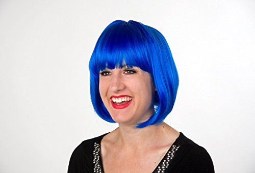 Perücke Lilo Pagenschnitt blau für Erwachsene Karneval