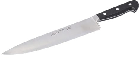 STUBAI hochwertiges breites Kochmesser geschmiedet | 260 mm | Küchenmesser aus Edelstahl für Schneiden von Fleisch, Geflügel, Gemüse, Obst & Lebensmitteln, spülmaschinenfest, schwarzer Griff