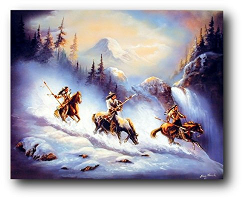 Kunstdruck Indian Warriors Adler, Indianerpferd, Gina Femrite, 40,6 x 50,8 cm