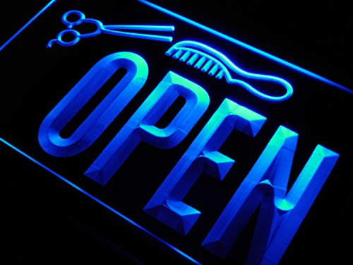 ADVPRO j815-b Open Hair Cut Scissor Barber Shop New Light Sign Barlicht Neonlicht Lichtwerbung