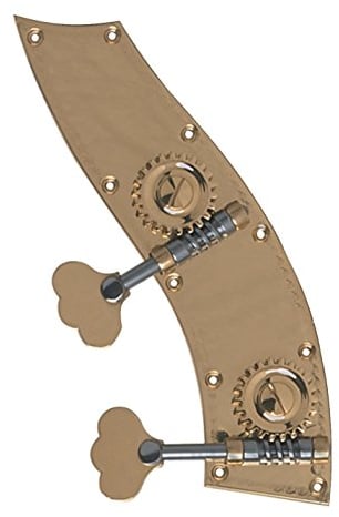 Rubner 210-100 Bassmechanik, Mechanik für Kontrabass, Mechanik für Cello 4/4, Tiroler Form 1/8-1/16 Größe, 2-teilig, 4-saitig, Messing, Made in Germany