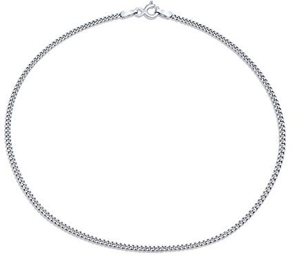 Bling Jewelry Cheville Chaîne Cubaine Simple Solide Plaine Pour Femmes Adolescents .925 Argent Sterling 10 Pouces Fabriqué En Italie
