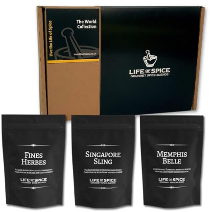 Life of Spice The World Collection BBQ Spice Rub, Salt & Herb Blend | 147g, 3 Unique Recipe Cards, Memphis Style Ribs, Stroganoff and Asian dishes, Great Gift Idea
